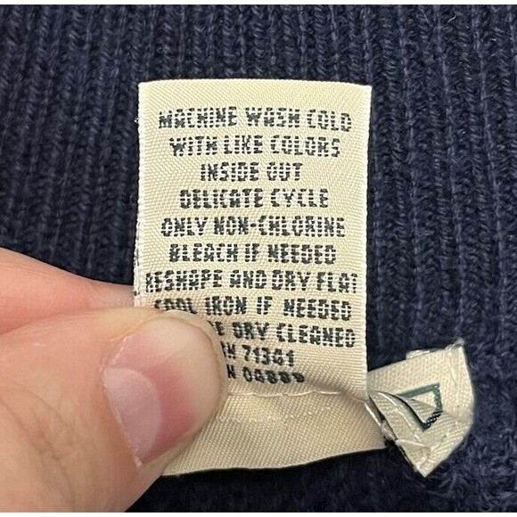 LL Bean Mens XXL Blue Cotton Cashmere Blend Quarter Zip Pullover Sweater Grandpa - Picture 3 of 5